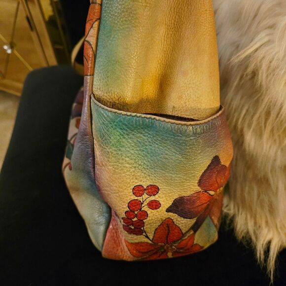 ANUSCHKA HAND PAINTED LEATHER SATCHEL/SHOULDER BAG - Picture 8 of 8